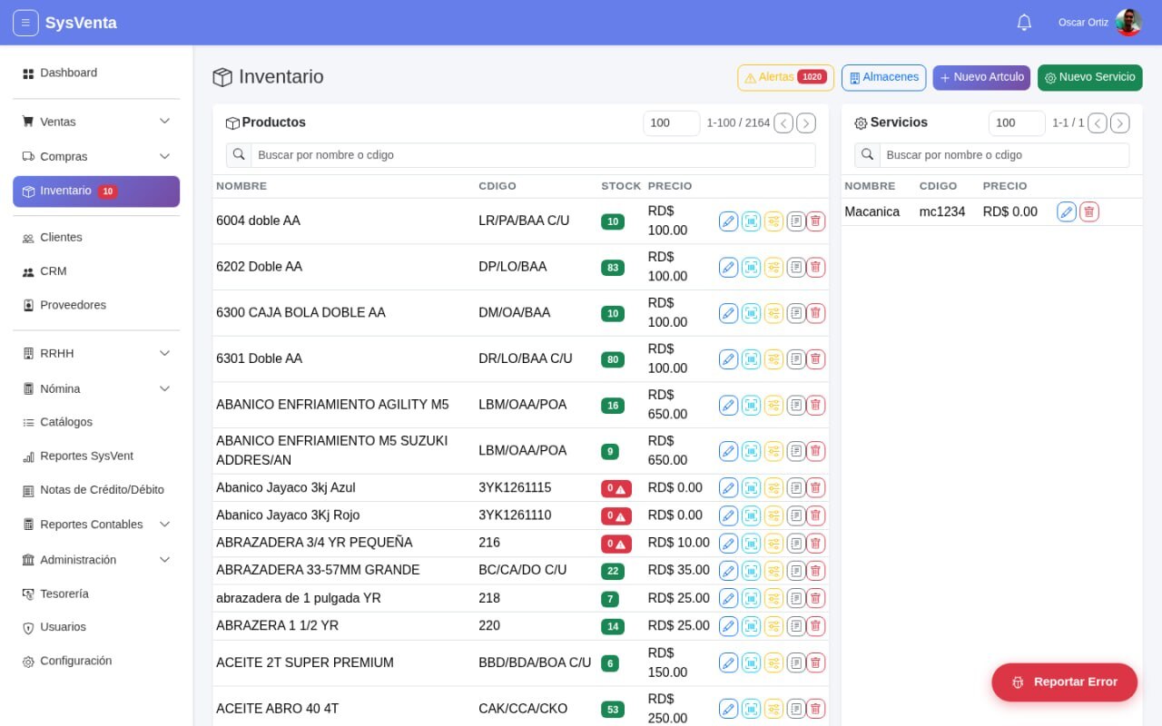 Inventario SysVent
